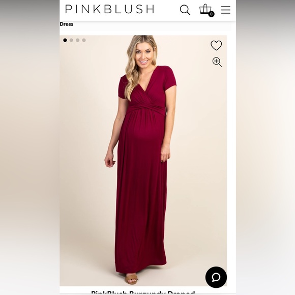 PinkBlush Burgundy Draped Maternity/Nursing Maxi Dress - Picture 1 of 4